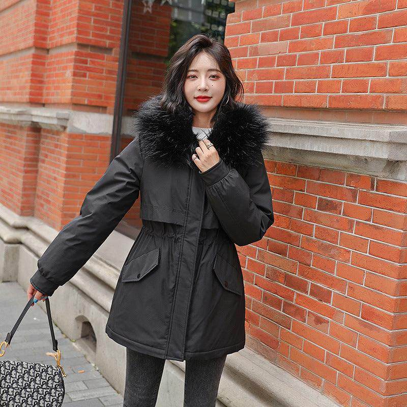 Big Fur Collar Loose Cotton Clothing – Cozy Winter Jacket with Luxurious Fur Detailing - Magellan Fashion Shop