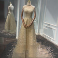 Golden Neck Hanging Light Luxury Evening Dress - Magellan Fashion Shop