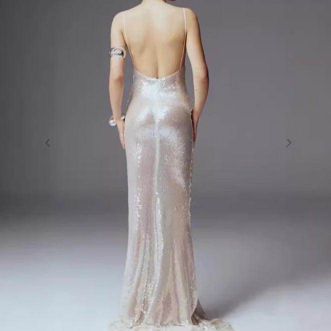 Banquet Light Dress Light Luxury Minority Sling Dress Female Temperament Elegant - Magellan Fashion Shop