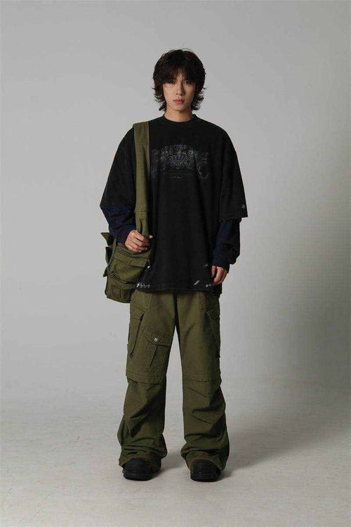 Double Yarn Combed Cotton Rock Print Round Neck Short Sleeve T-Shirt Men - Magellan Fashion Shop