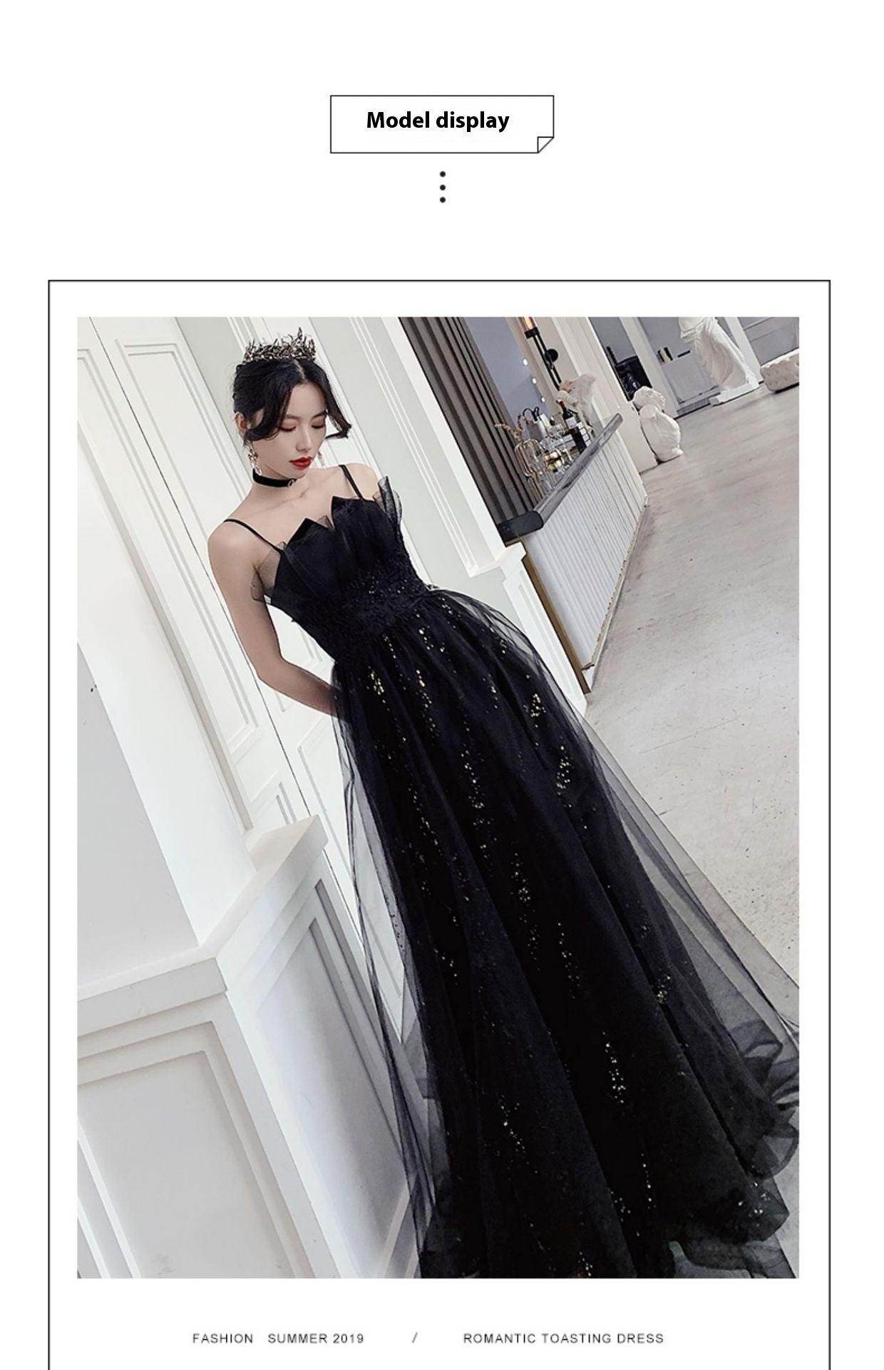 Black Evening Dress Temperamental Minority High-end - Magellan Fashion Shop