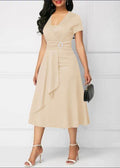 Independent Station Fashion Elegant Asymmetry Large Skirt V-neck Dress Party Evening Dress - Magellan Fashion Shop