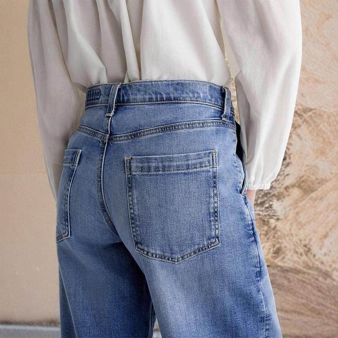 Embroidered Elastic Straight Pants Casual - Magellan Fashion Shop