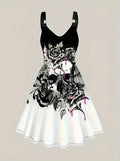 Asymmetrical Hem Short Sleeve V-neck Cross Elegant  Dress