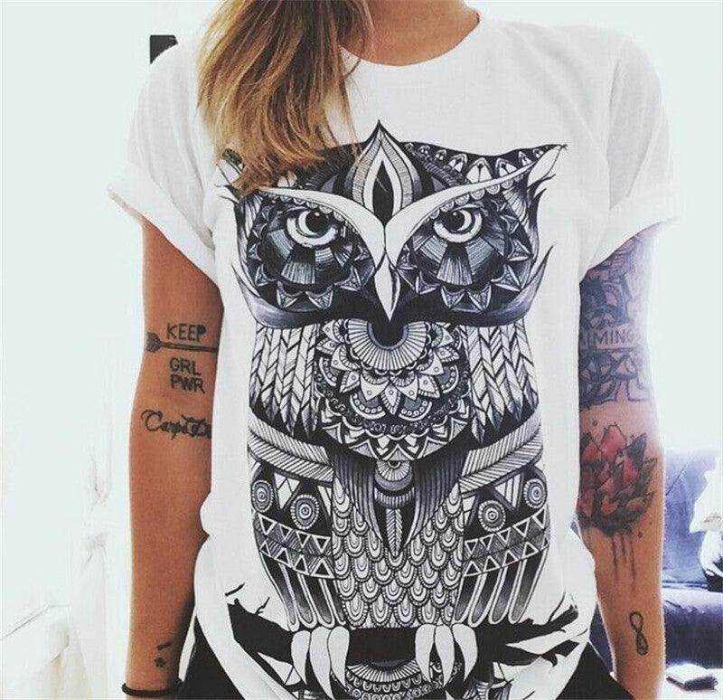 Punk Rock Sunflower Eyes Fashion Vintage Letter Print T-shirt - Magellan Fashion Shop