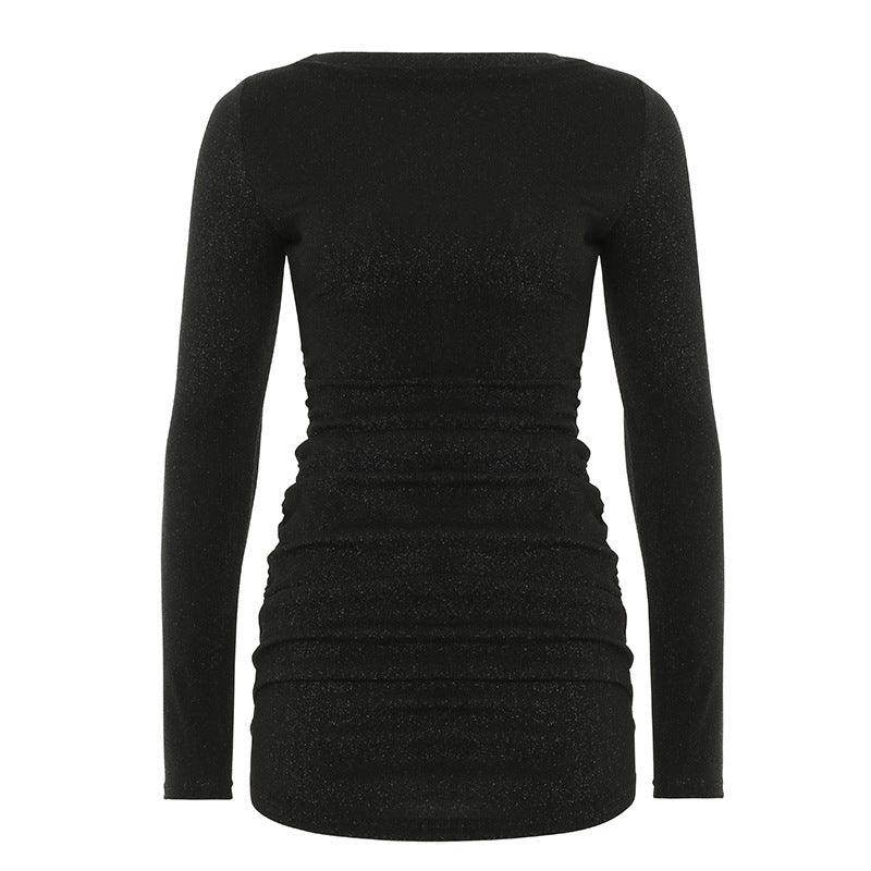 Silk Waist-controlled Long Sleeves Dress - Magellan Fashion Shop