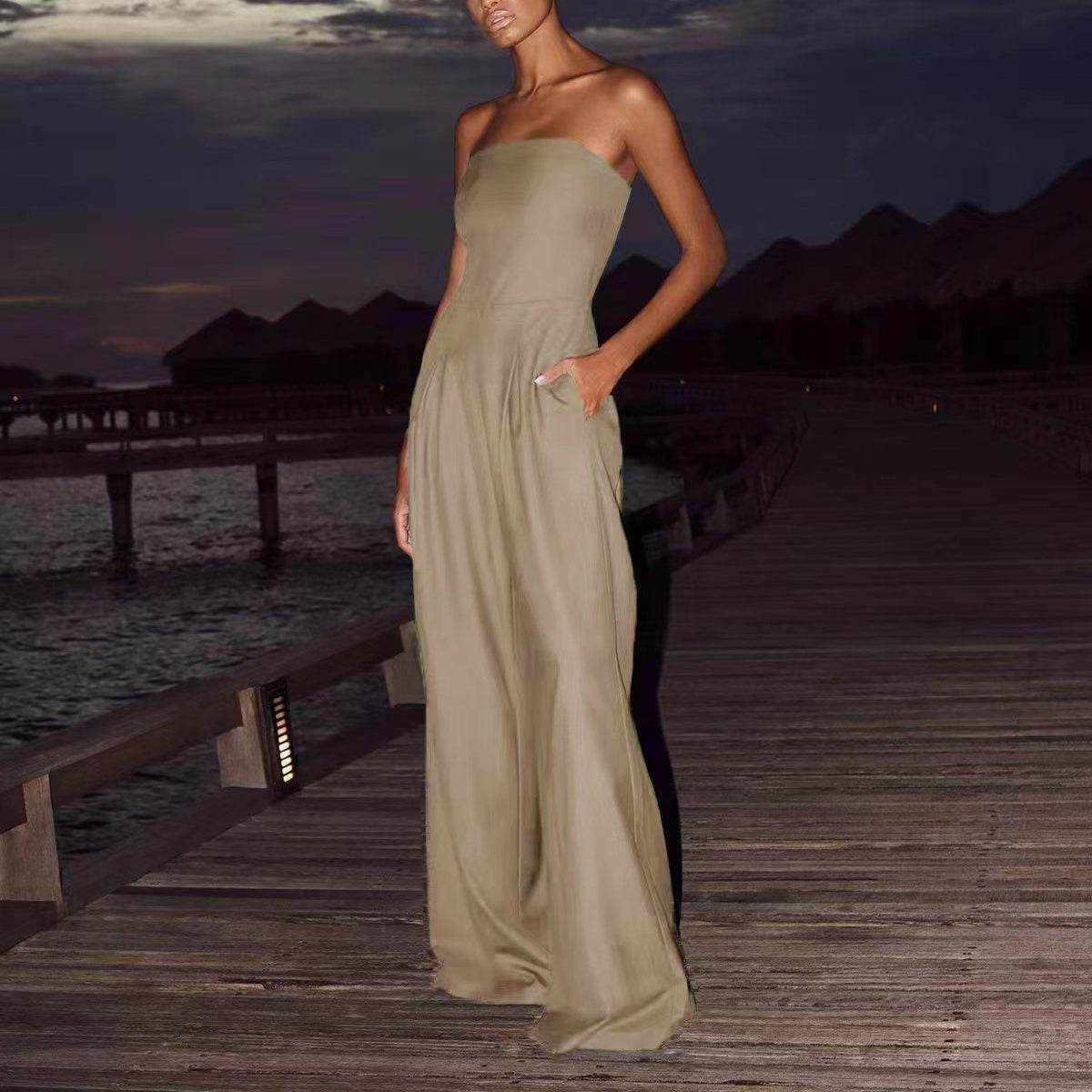 Loose Jumpsuit Ins Fashion Backless Wide Leg Long Pants - Magellan Fashion Shop