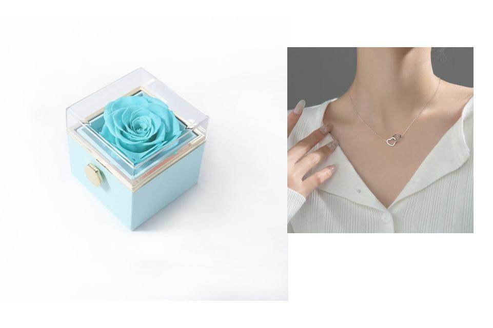 Fashion Acrylic Rotating Rose Jewelry Box - Magellan Fashion Shop