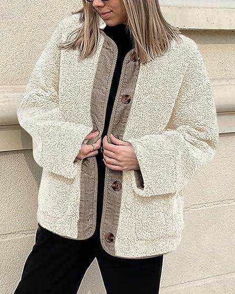 Women's warm winter collarless corduroy jacket in multiple colors and sizes