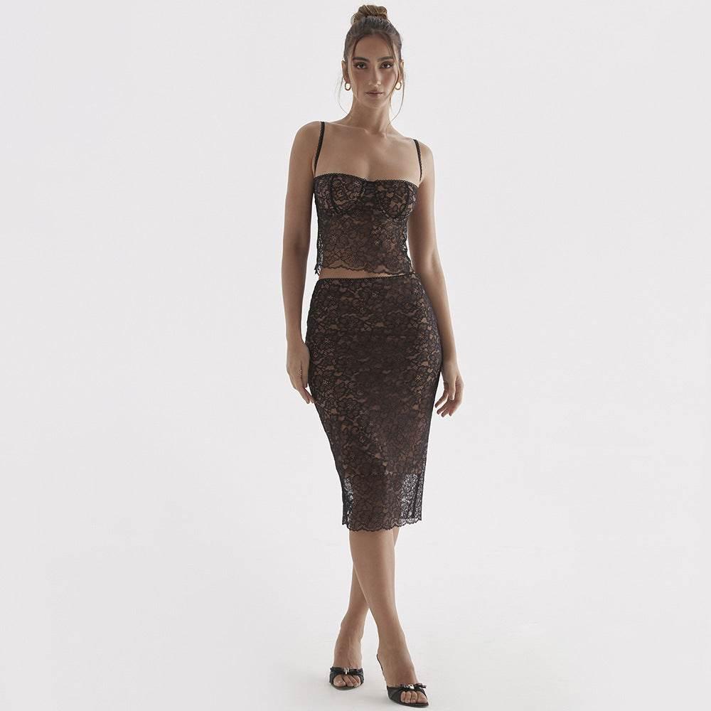 Women's Lace Sling Slim Fit Two-piece Suit - Magellan Fashion Shop