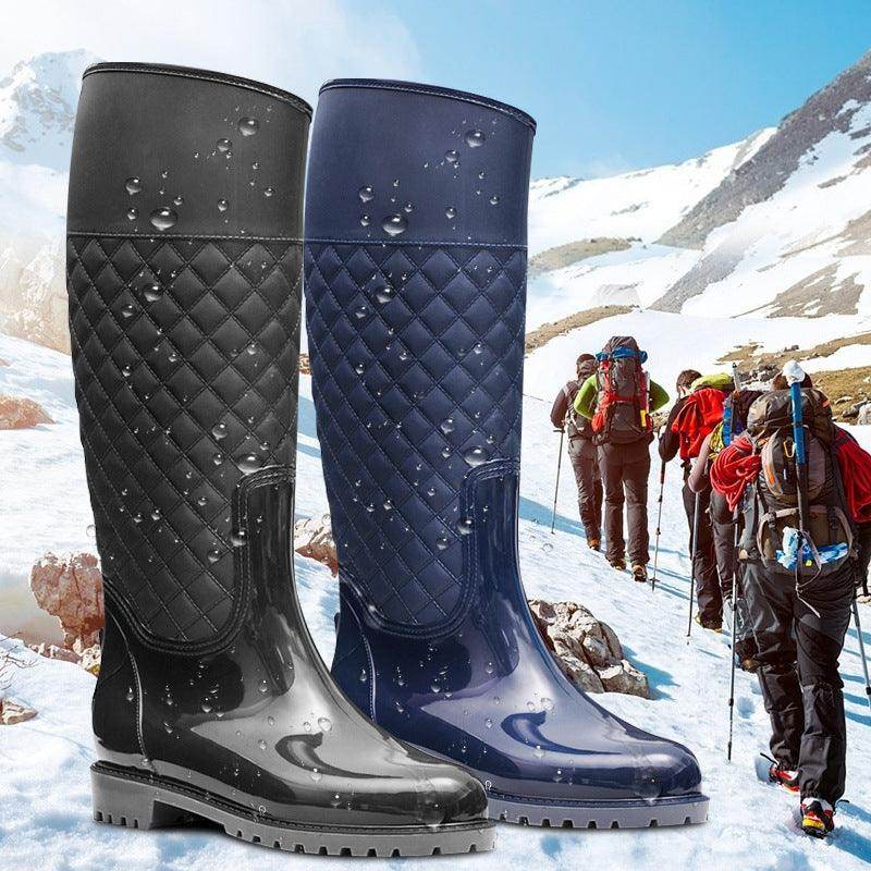 High Tube Diamond Lattice Warm Rubber Shoes - Magellan Fashion Shop