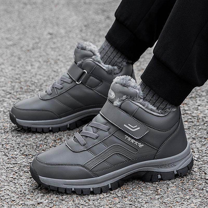 Winter Boots Women Men Warm Plush Velcro Snow Boots Climbing Hiking Shoes - Magellan Fashion Shop