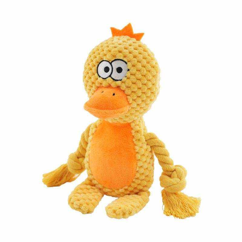 Hippo-shaped pet plush sound cotton rope dog toy for interactive training and tug of war