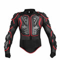 Outdoor motorcycle riding armor protective clothing in black and red with PE shell and EVA padding