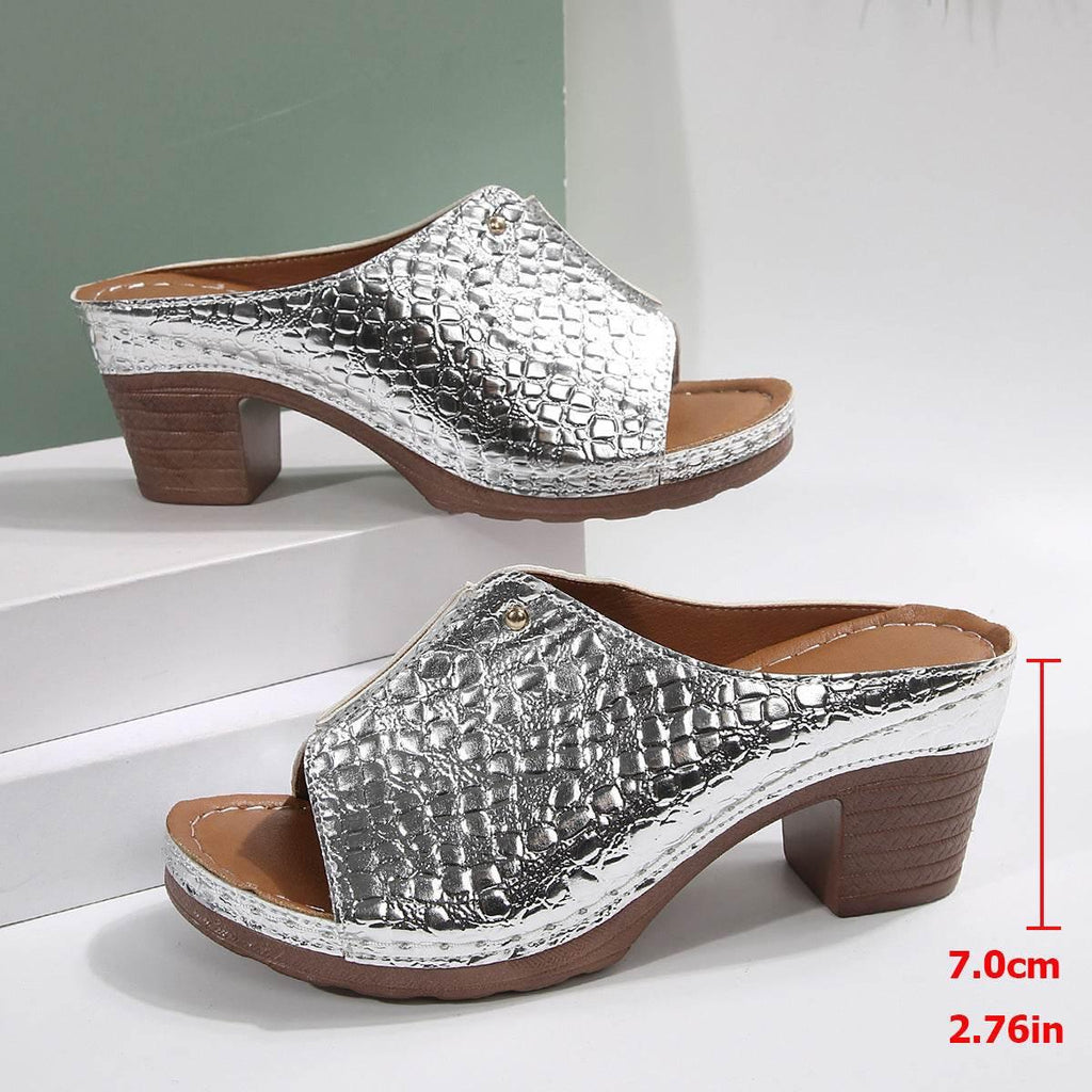 Women's Peep Toe Slippers Plus Size Wedge Sandals - Magellan Fashion Shop