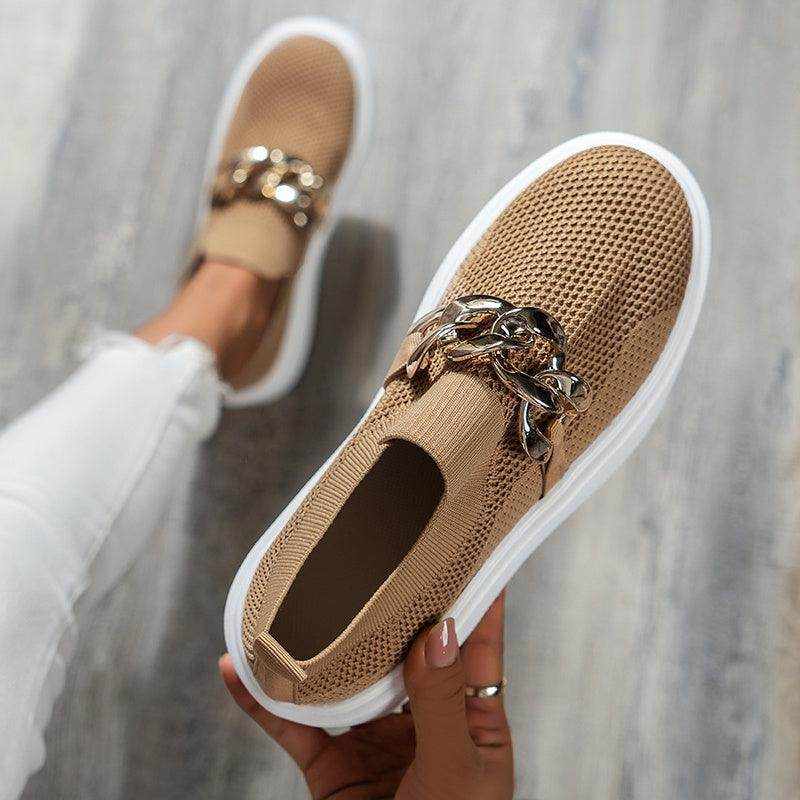 Chain Flats Shoes Women Breathable Mesh Shoes - Magellan Fashion Shop