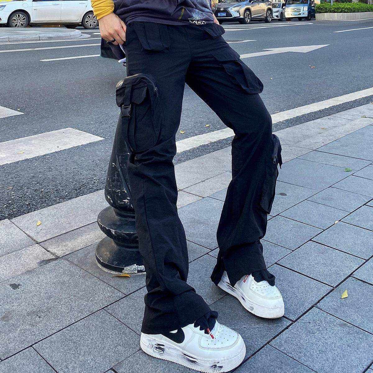 Overalls Trousers Zipper Flared Casual Trousers Ins Pants Men - Magellan Fashion Shop
