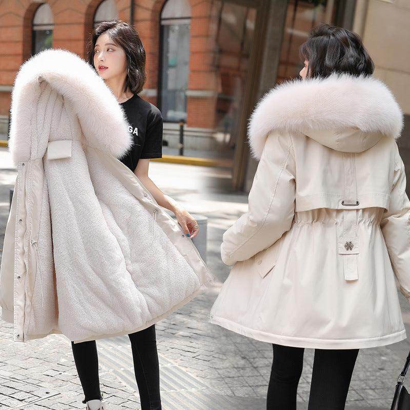 Big Fur Collar Loose Cotton Clothing – Cozy Winter Jacket with Luxurious Fur Detailing - Magellan Fashion Shop