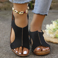New Summer Wedges Sandals With Elastic Band Design Casual Fish Mouth Shoes For Women - Magellan Fashion Shop