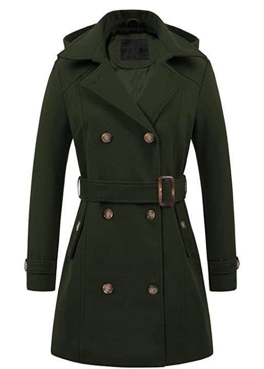 Women's Woolen Hooded Plus Size Coat - Magellan Fashion Shop
