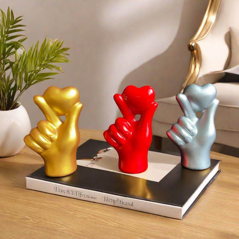 Decorative Resin Crafts Valentine's Day Love Gesture Ornaments Home Decor - Magellan Fashion Shop