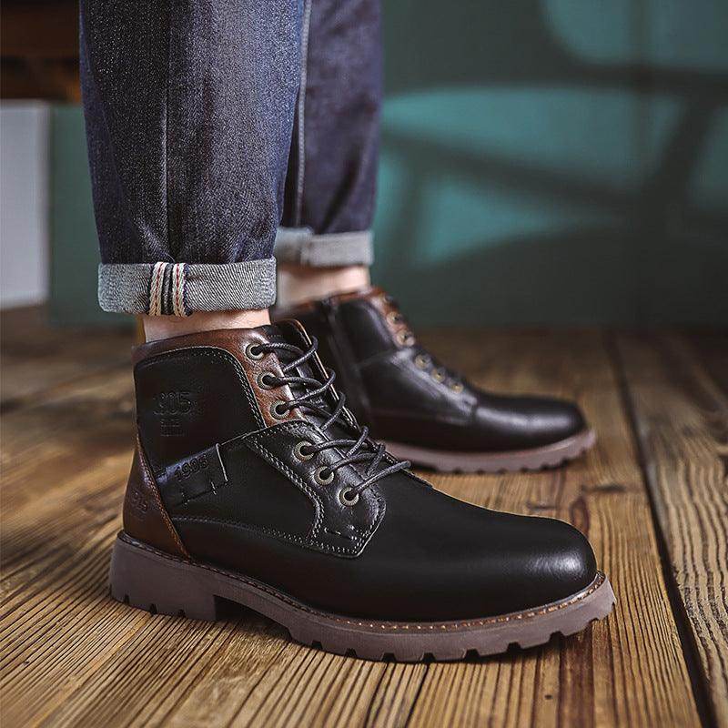 Retro British Style Leather Boots - Magellan Fashion Shop