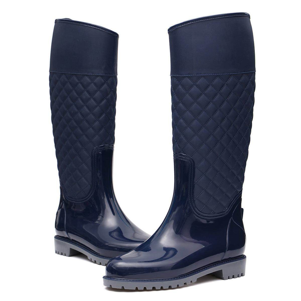 High Tube Diamond Lattice Warm Rubber Shoes - Magellan Fashion Shop