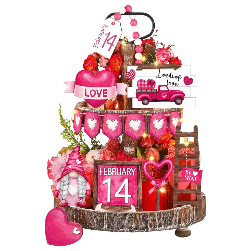 Wooden Decorative Tray Ornament For Human Day Party - Magellan Fashion Shop