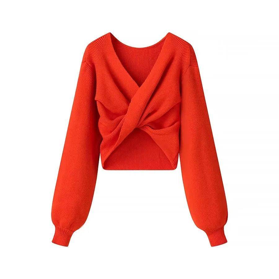 Women's Fashion Design Knitted Pullover Sweater - Magellan Fashion Shop