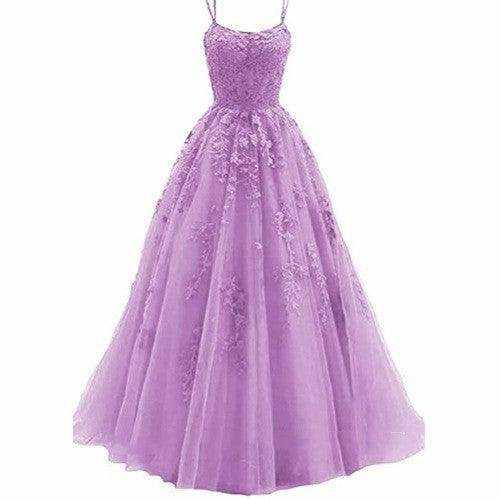 Camisole Ball Gown Long Tulle Lace Party Evening Gown - Magellan Fashion Shop