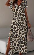 Short Sleeve Printed Pocket Dress - Magellan Fashion Shop