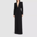 Elegant, long, slim black coat