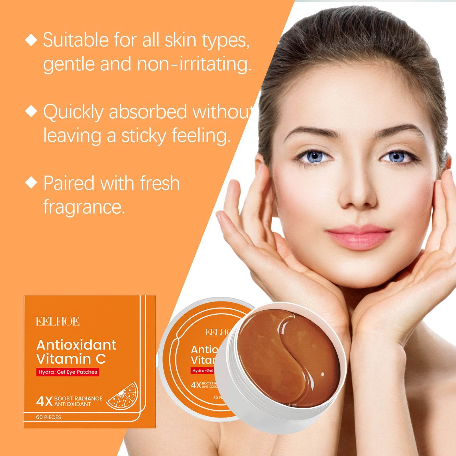 Vitamin C Under Eye Patches For Dark Circles Care, Cooling, Moisturizing, Hydrating Eye Area Mask Patches - Magellan Fashion Shop