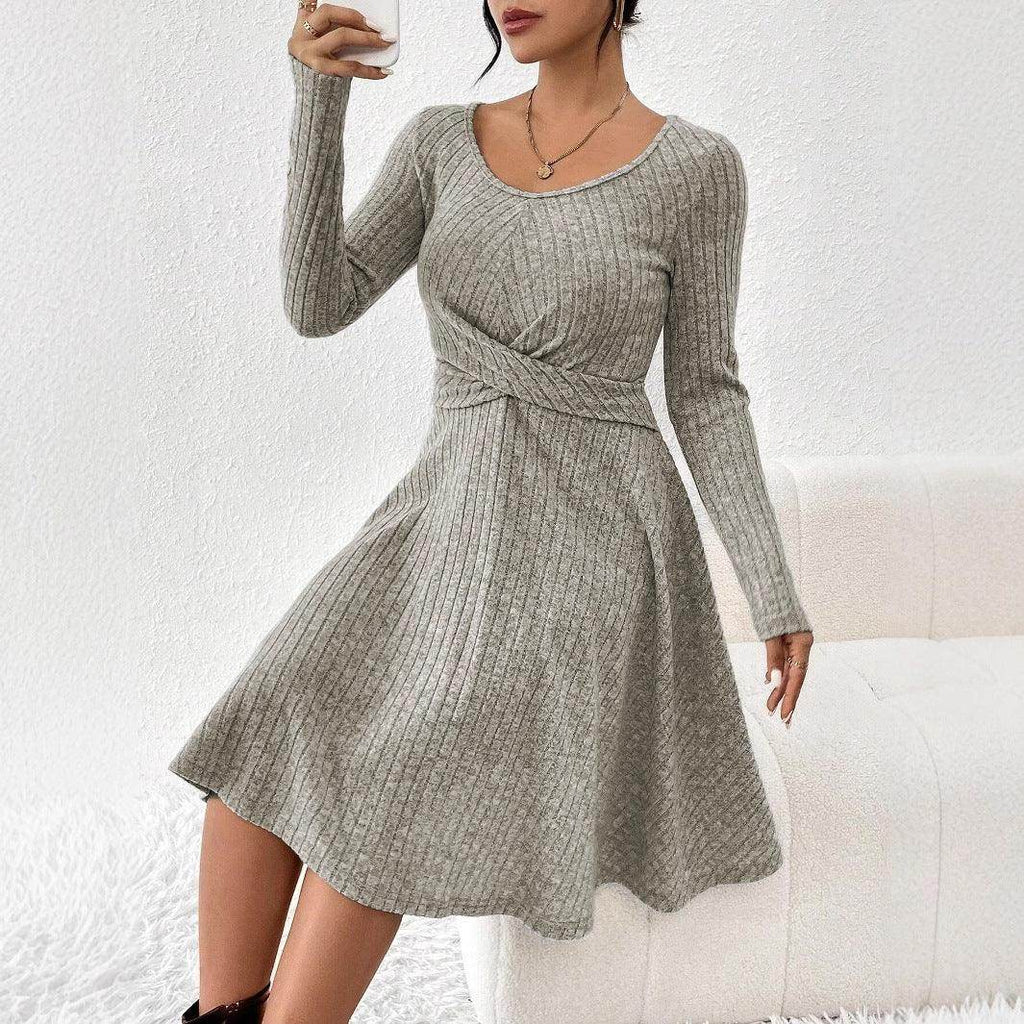 Sunken Stripe Long Sleeve Dress Top For Women - Magellan Fashion Shop