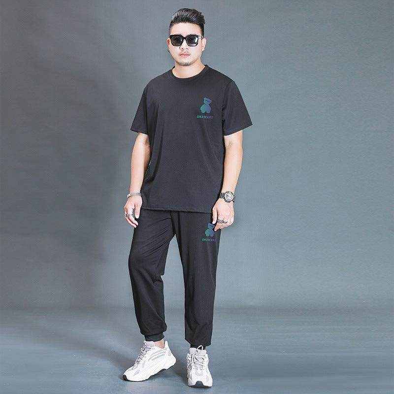Oversized T-shirt And Trousers Two-piece Fat Casual Sports Suit - Magellan Fashion Shop