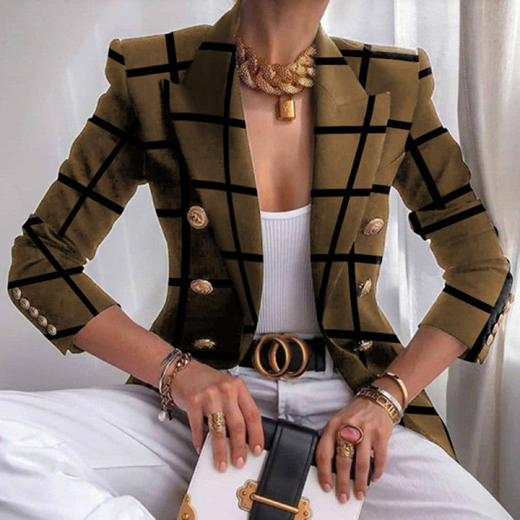 Ladies printed slim blazer