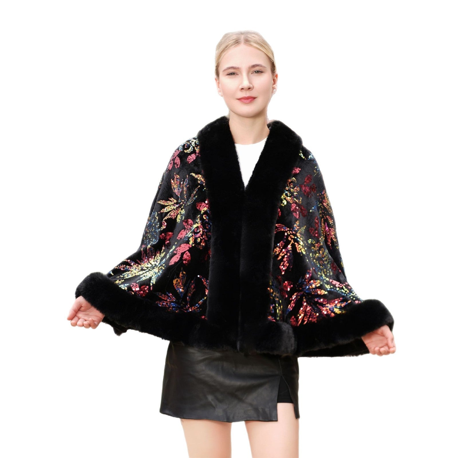 Black Elegant Sequin Scarf