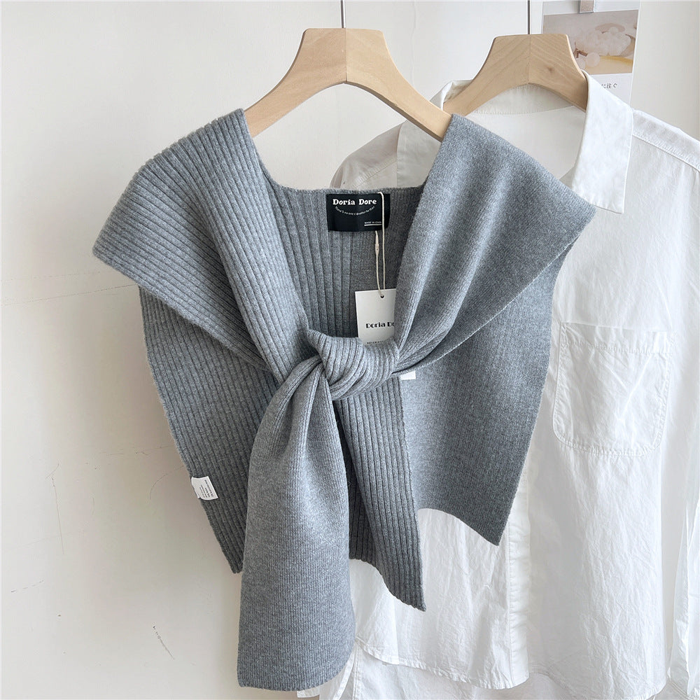 Shoulder Pad Knotted Shirt Women's Scarf
