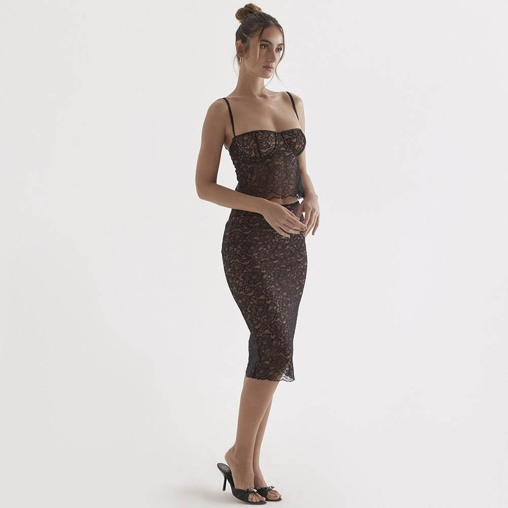 Women's Lace Sling Slim Fit Two-piece Suit - Magellan Fashion Shop