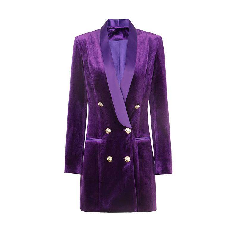 Women's Design Sense Niche Loose Velvet Dress Suit Skirt - Magellan Fashion Shop