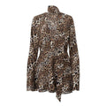 Fashion Women's Wear Vintage Leopard Print Deep V Dress - Magellan Fashion Shop