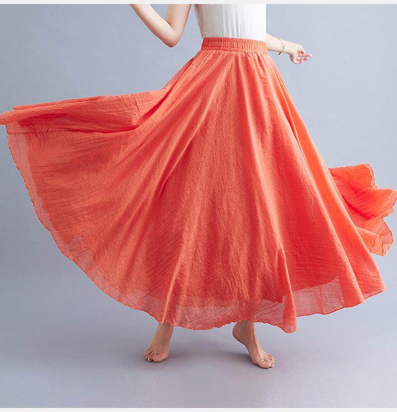 Lady Literature Plus Size Cotton And Linen Skirt - Magellan Fashion Shop
