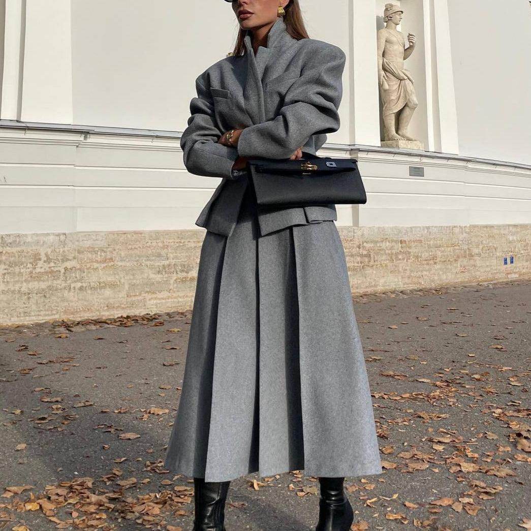 Fashion Waist-controlled Small Suit A- Line Skirt Two-piece Suit - Magellan Fashion Shop