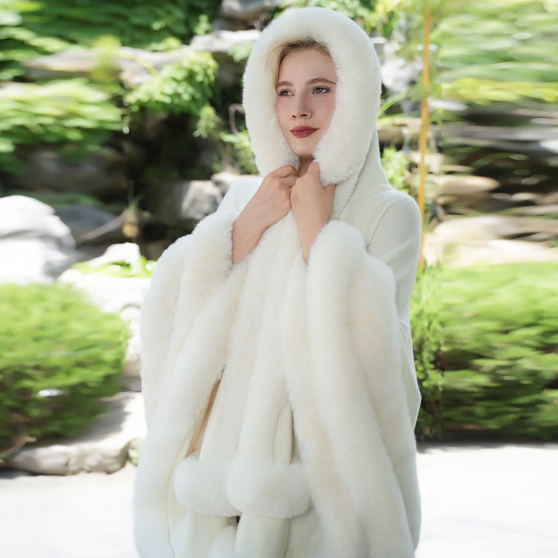 Loose Knitted Cloak Plus Size Easy Matching Coat Women