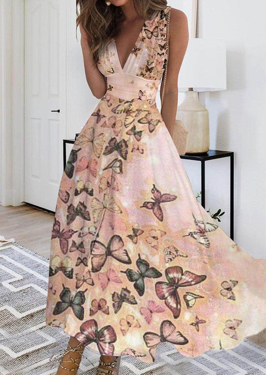 Women's Sleeveless Dress Exquisite Floral Print - Magellan Fashion Shop