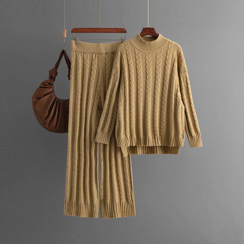 Mock Neck Sweater Twist Suit Female Fashionable Knitted - Magellan Fashion Shop