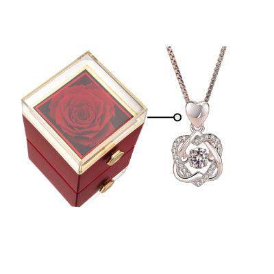 Fashion Acrylic Rotating Rose Jewelry Box - Magellan Fashion Shop