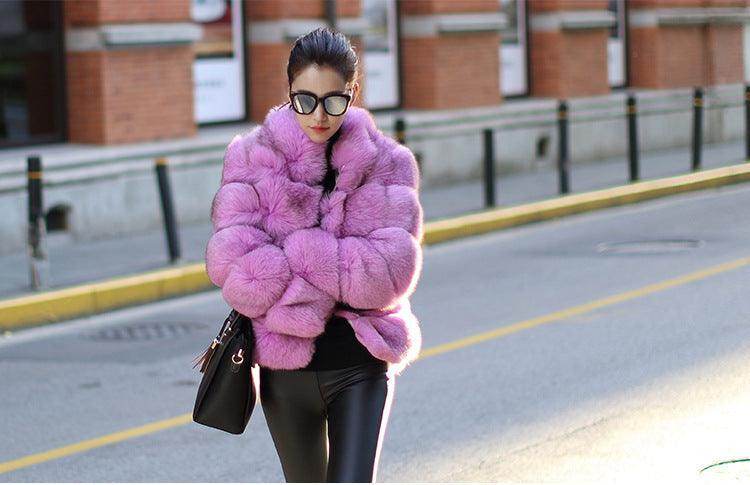 Fox Fur Slimming Stand Collar - Magellan Fashion Shop
