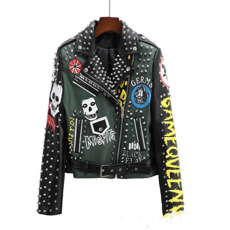 Fashion Floral Print Short Motorcycle Jacket - Magellan Fashion Shop