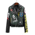 Fashion Floral Print Short Motorcycle Jacket - Magellan Fashion Shop
